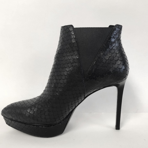 Saint Laurent Shoes - Saint Laurent Janis 105 Ankle Boot Black Snakeskin